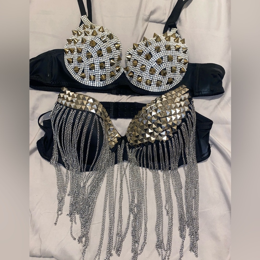 Sexy Rave Bras Studded and Fringy